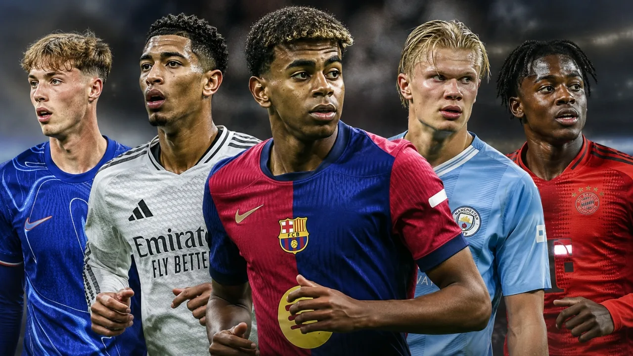 Young football players under 21 including Lamine Yamal and other rising stars competing at the highest level.