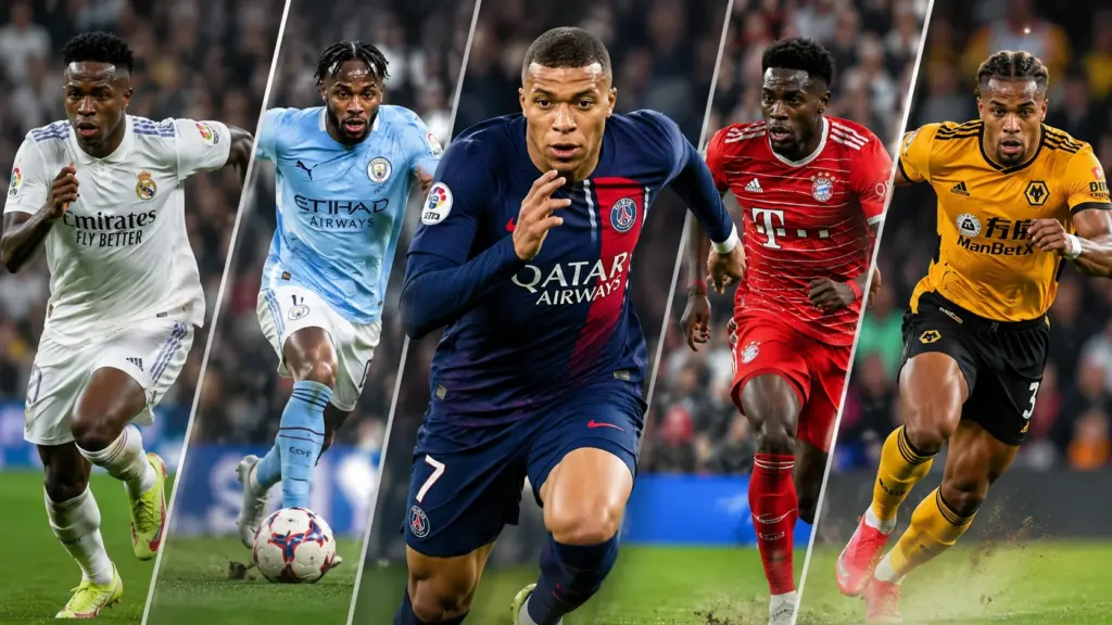 Kylian Mbappe Gareth Bale Alphonso Davies Thierry Henry fastest footballers