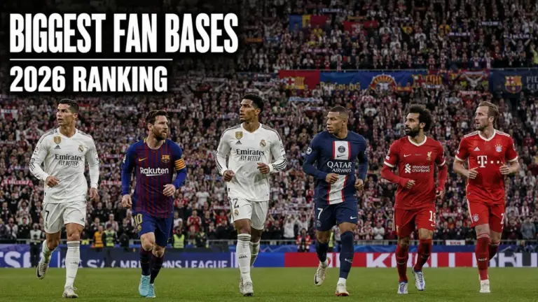 Football clubs with the biggest fan bases in the world including Real Madrid, Barcelona, Manchester United and Liverpool.