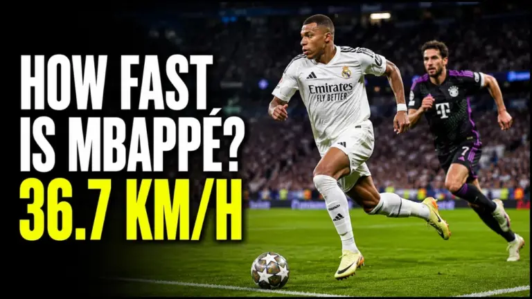Kylian Mbappé speed during a Real Madrid match as he sprints with the ball
