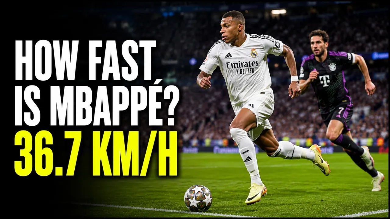 Kylian Mbappé speed during a Real Madrid match as he sprints with the ball