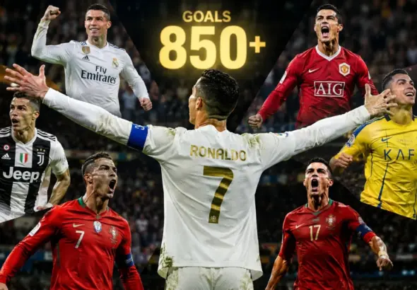 Cristiano Ronaldo holds the record for the most goals in football history