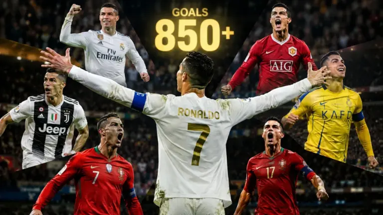 Cristiano Ronaldo holds the record for the most goals in football history