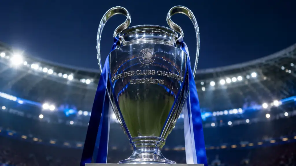 UEFA Champions League trophy displayed before the final