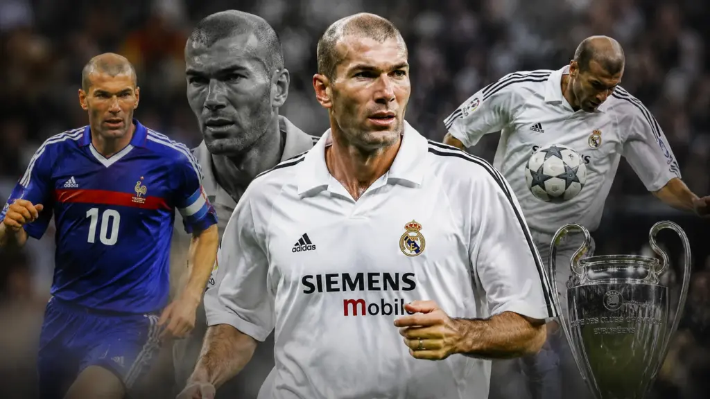 Zinedine Zidane controlling the ball during a major international match