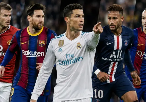 Lionel Messi leading the all-time football assists rankings alongside legendary playmakers.