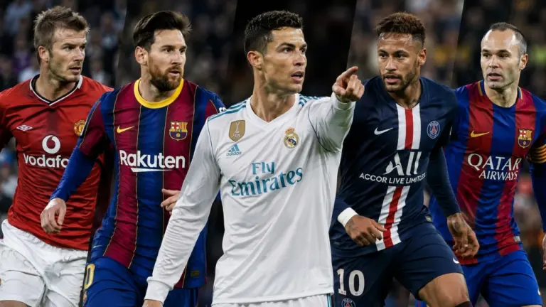 Lionel Messi leading the all-time football assists rankings alongside legendary playmakers.